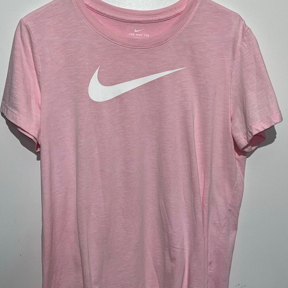 The Nike Tee Women's Pink Dri-Fit Crew Neck Short Sleeve T-Shirt Large